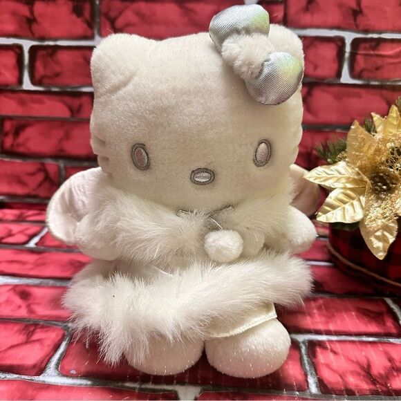 VTG RARE Hello Kitty 1999 Snow Angel W/Sparkle fur plush doll - Picture 1 of 11